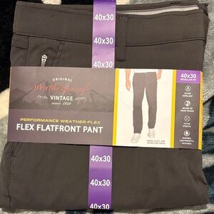 Weatherproof Men's Dark Gray Flex Flatfront Chinos